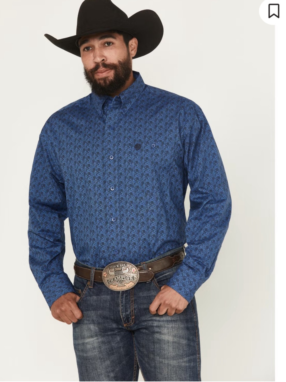 Ariat Men's Blue Printed Western Shirt